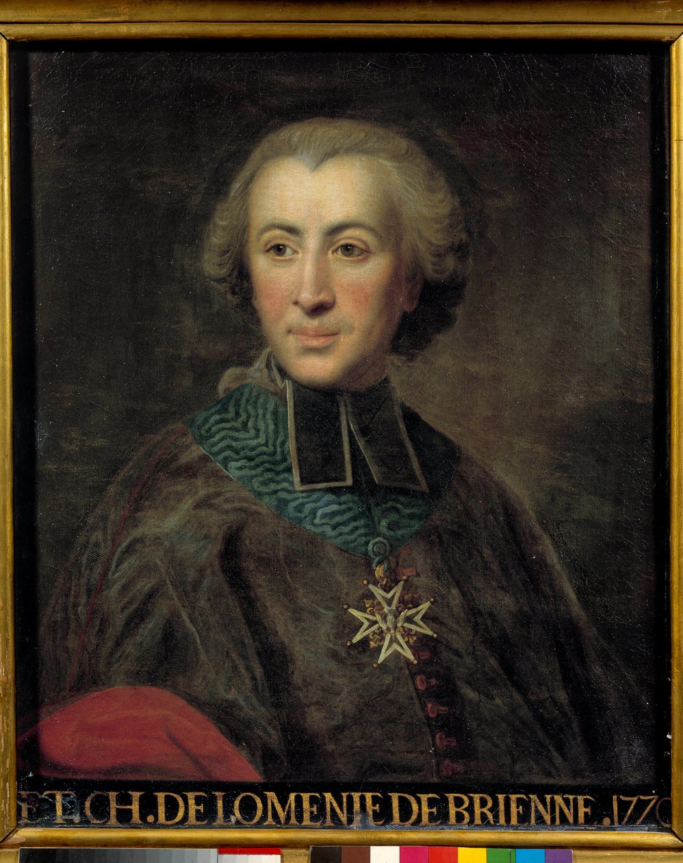 艾蒂安·查尔斯·德·洛梅尼·德·布里安（Etienne Charles de Lomenie de Brienne，1727 - 1794 年）财政委员会主席的肖像。 让·巴蒂斯特·德斯帕克 (Jean Baptiste Despax) 的绘画 (1710 - 1794) 作者 让-巴蒂斯特·德斯帕