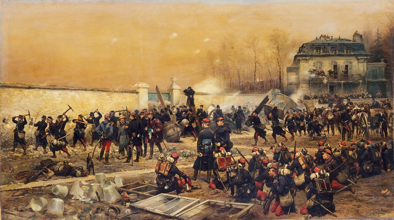 尚皮尼的防御，1879年。 作者 让·巴蒂斯特·爱德华·Detaille