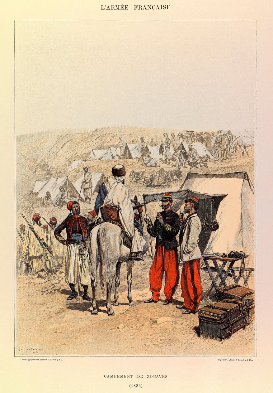 儒勒-理查德上尉的法国军队的类型和制服，由爱德华-迪特尔（1848-1912）画的。1886年的苏维埃营地，私人收藏 作者 让·巴蒂斯特·爱德华·Detaille
