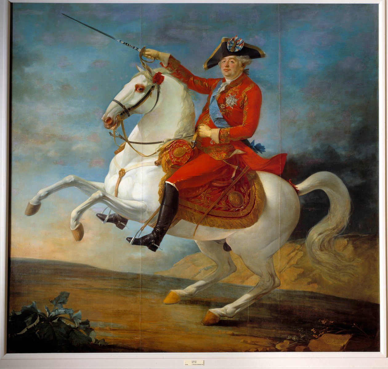 路易十六（1754-1793）的马术肖像。让-弗朗索瓦-卡尔特的画作 (1751-1813) 作者 让·巴蒂斯特·弗朗索瓦·卡特