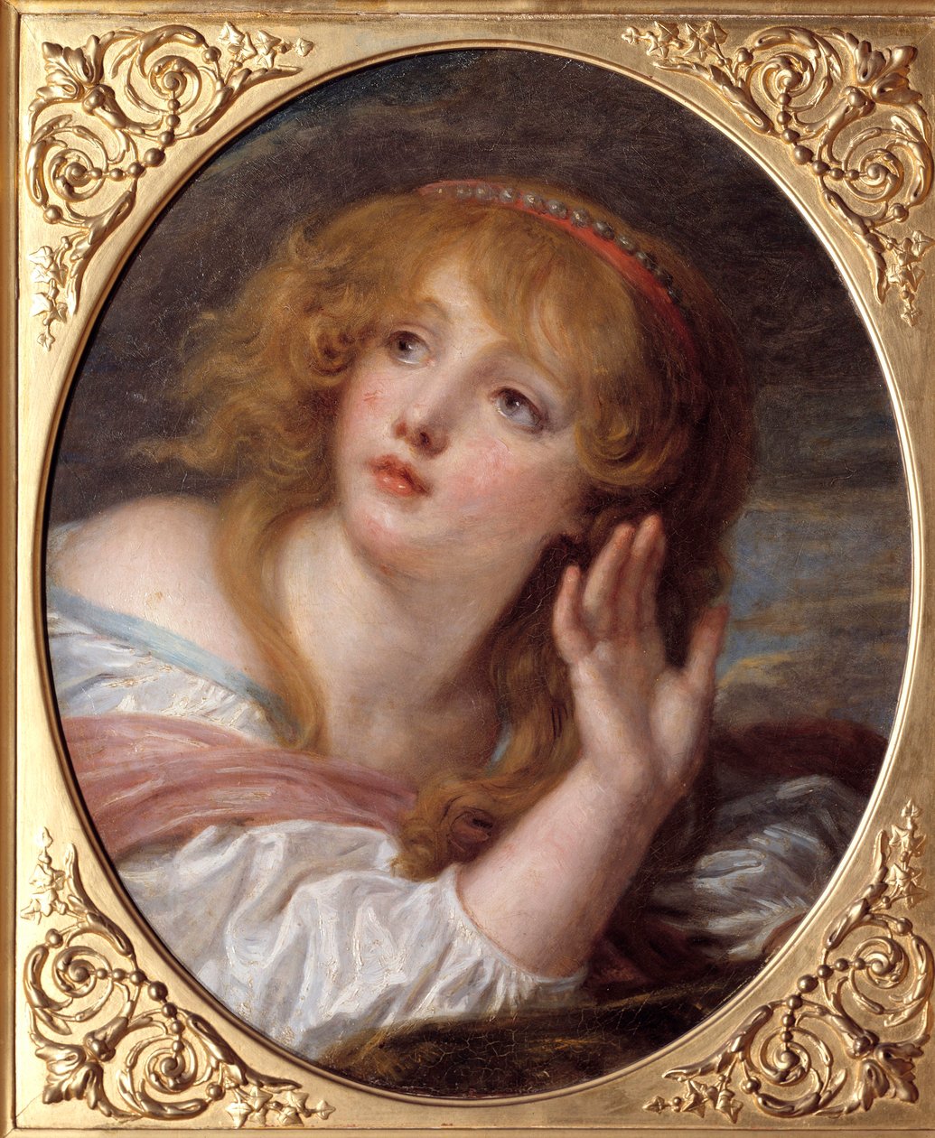 La surprise 让-巴蒂斯特-格吕兹（1725-1805）的画作 18世纪的太阳。0,47x0,38米 尚蒂伊，康德博物馆 作者 让·巴蒂斯特·格鲁兹