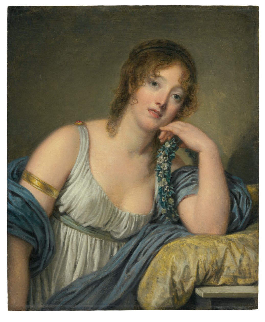 Jeanne Philiberte Ledoux肖像（1767年至1840年），半身（面板上的油） 作者 让·巴蒂斯特·格鲁兹