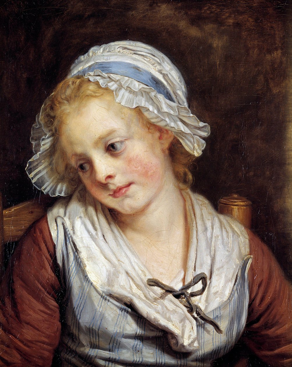少女肖像 让-巴蒂斯特-格吕兹（1725-1805）的画作。1765.Dim.0,45x0,37米。 尚蒂伊，康德博物馆 - 少女肖像。Jean-Baptiste Greuze (1725-1805)的画作。1765.0.45x0.37米。康德博物馆，尚蒂伊，法国 作者 让·巴蒂斯特·格鲁兹