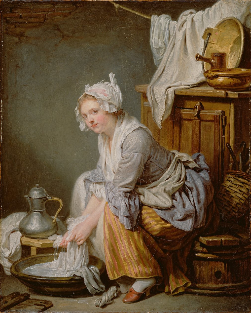 The Laundress La Blanchisseuse，1761年 作者 让·巴蒂斯特·格鲁兹