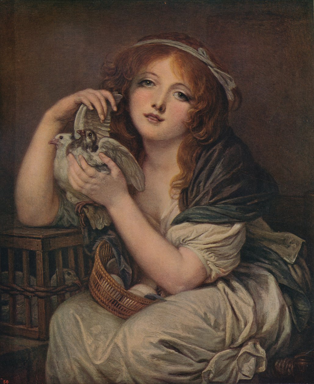 鸽子的女人，1799-1800，c1915 作者 让·巴蒂斯特·格鲁兹