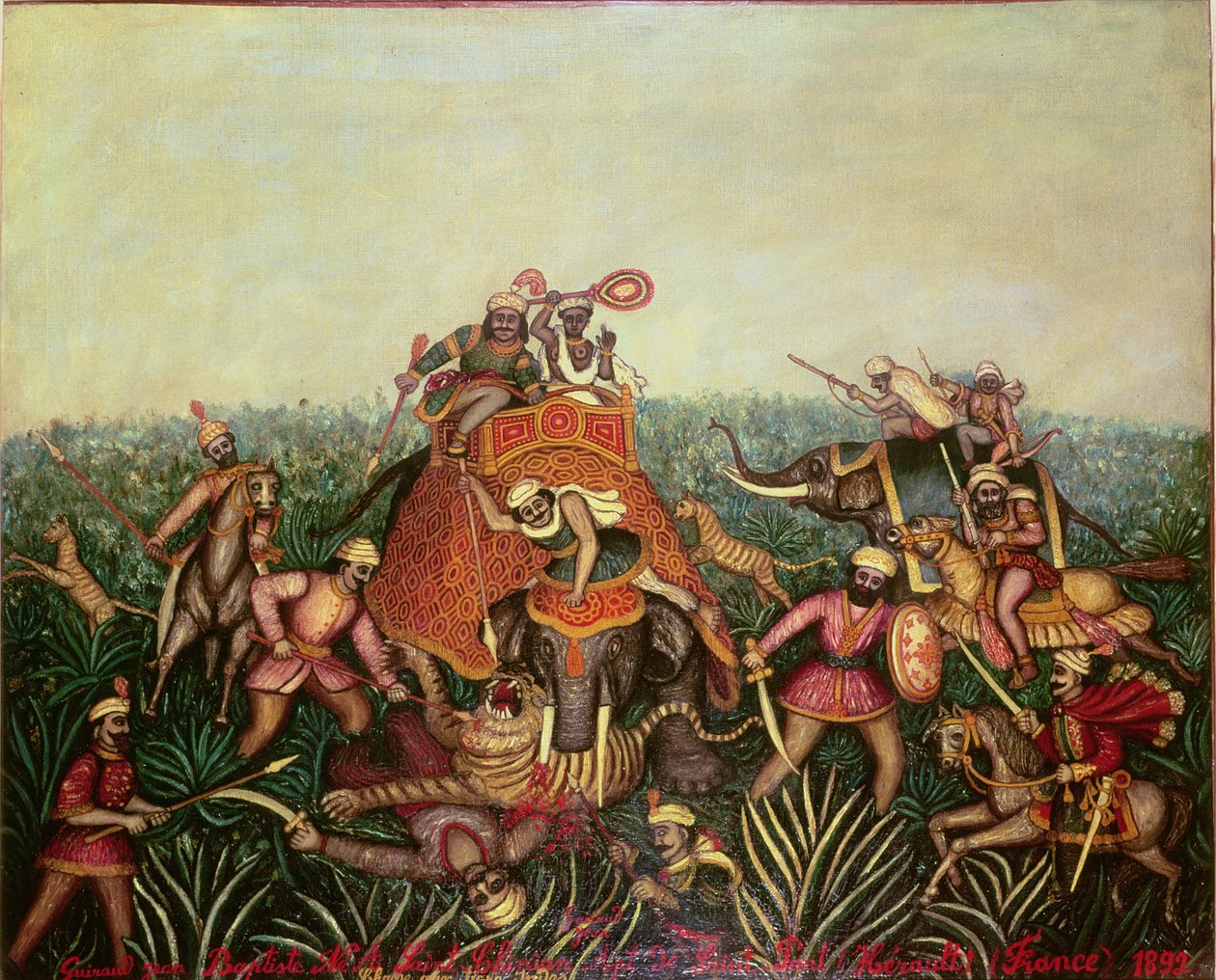 虎狩猎，1892年 作者 让·巴蒂斯特·吉罗