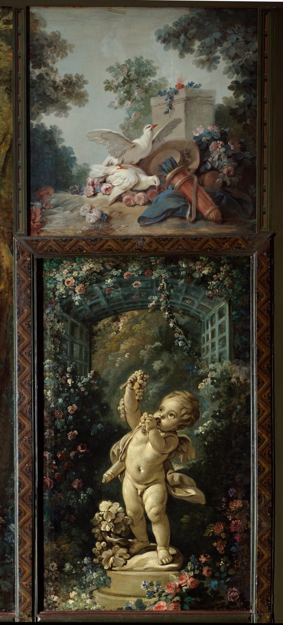 雕刻师沙龙 Gilles Demarteau（1722-1776）的门板：在爱与爱的祭坛上用葡萄献祭。 Jean Baptiste Huet (1745-1811) 18 世纪巴黎的研究，Musee Carnavalet 作者 让·巴蒂斯特·休特