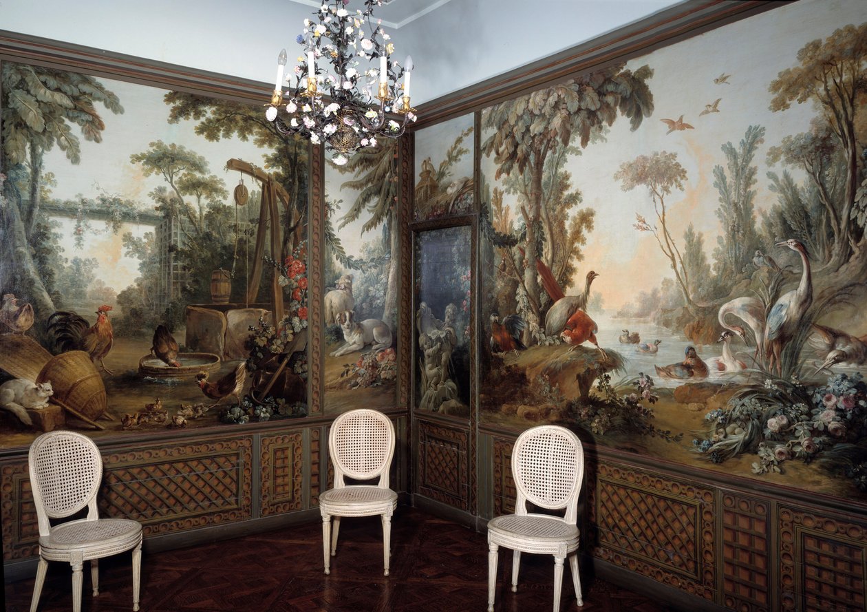 让·巴蒂斯特·休特（Jean Baptiste Huet，1745-1811 年）装饰的 Demarteau 客厅景观 作者 让·巴蒂斯特·休特