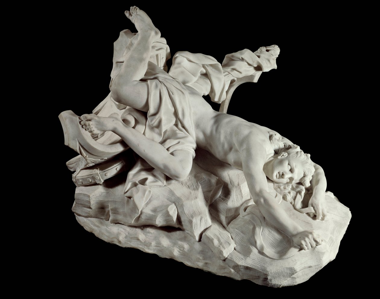 The death of Hippolyte The giant of mythology is killed during the gigantomachy. Sculpture by Jean Baptiste Lemoyne (1704-1778) 18th century Paris, Louvre Museum. 作者 让·巴蒂斯特二世·莱莫恩