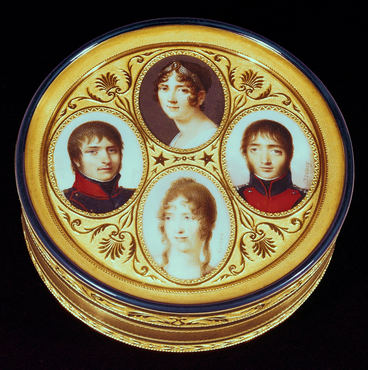 Bonbonniere与Eugene（1781-1824）Hortense（1783-1837）和Josephine Beauharnais（1763-1814）和Louis Bonaparte（1778-1846）（金，象牙和珐琅）的肖像 作者 让-巴蒂斯特·伊萨贝