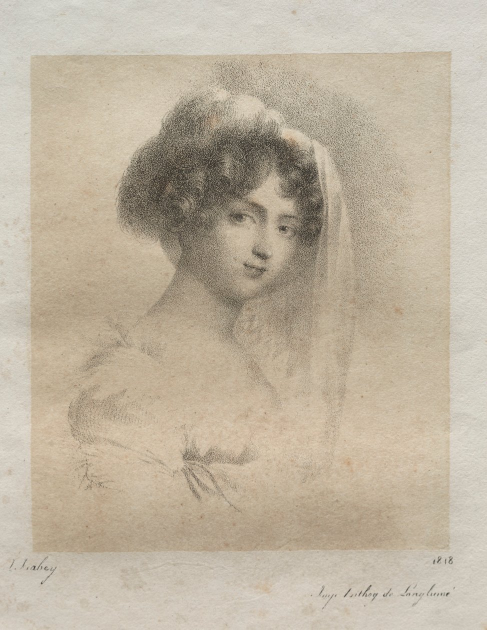 霍勒斯·韦尔内（Horace Vernet）夫人，1818年。 作者 让-巴蒂斯特·伊萨贝