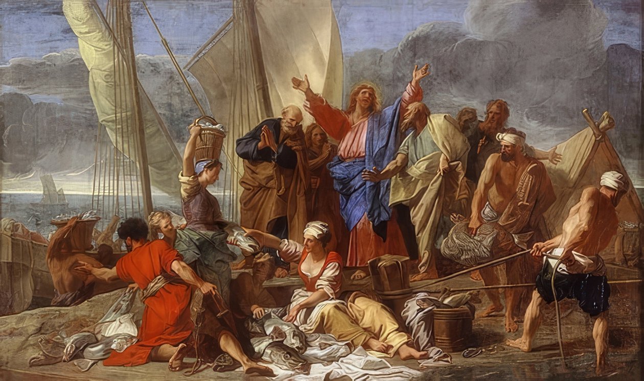 美妙的鱼拉。约于1705年 作者 让·巴蒂斯特（Jean Baptiste Jouvenet）