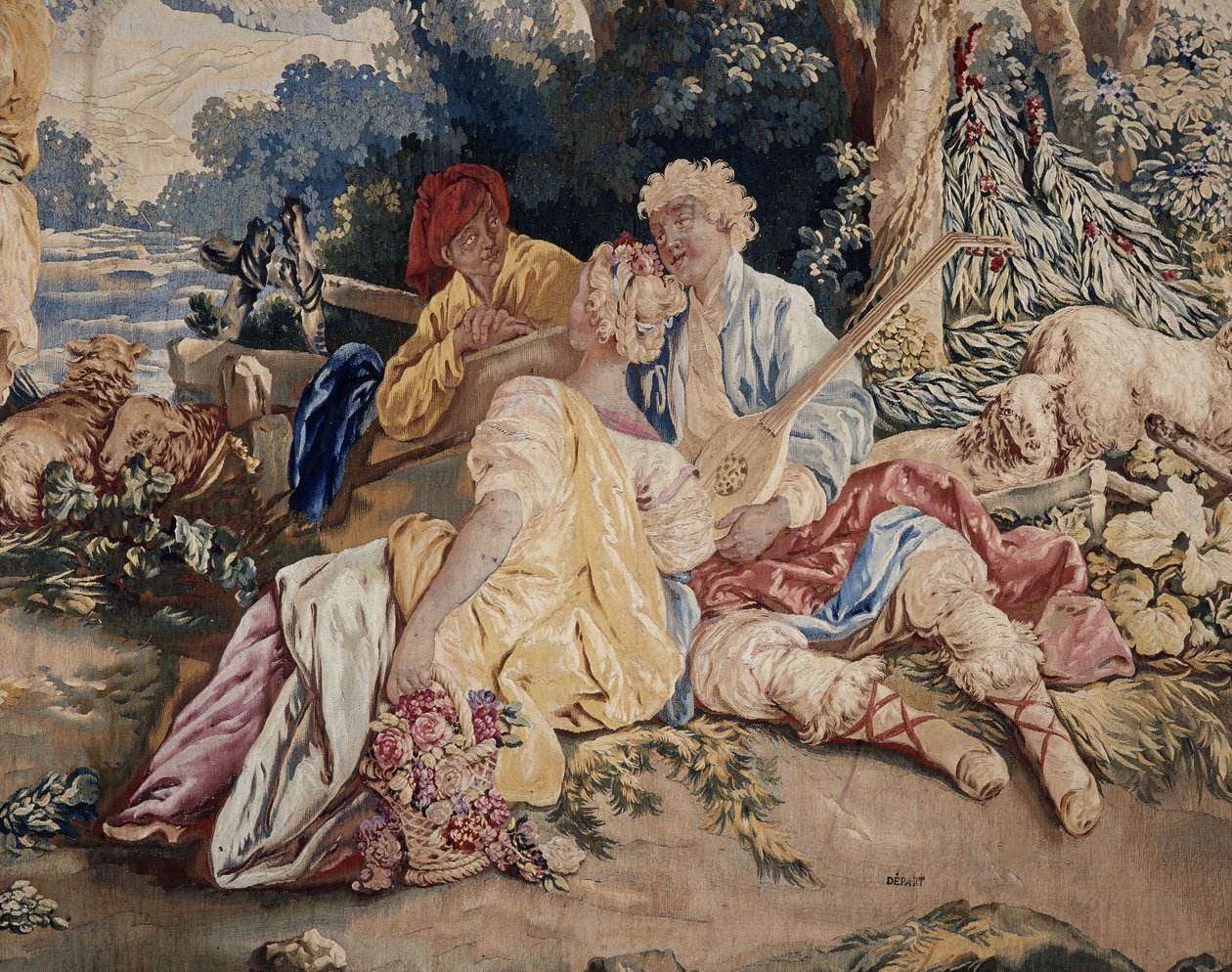 Dance, curtain of Russian games, detail of the lute player on the right 作者 让·巴蒂斯特·勒普林斯