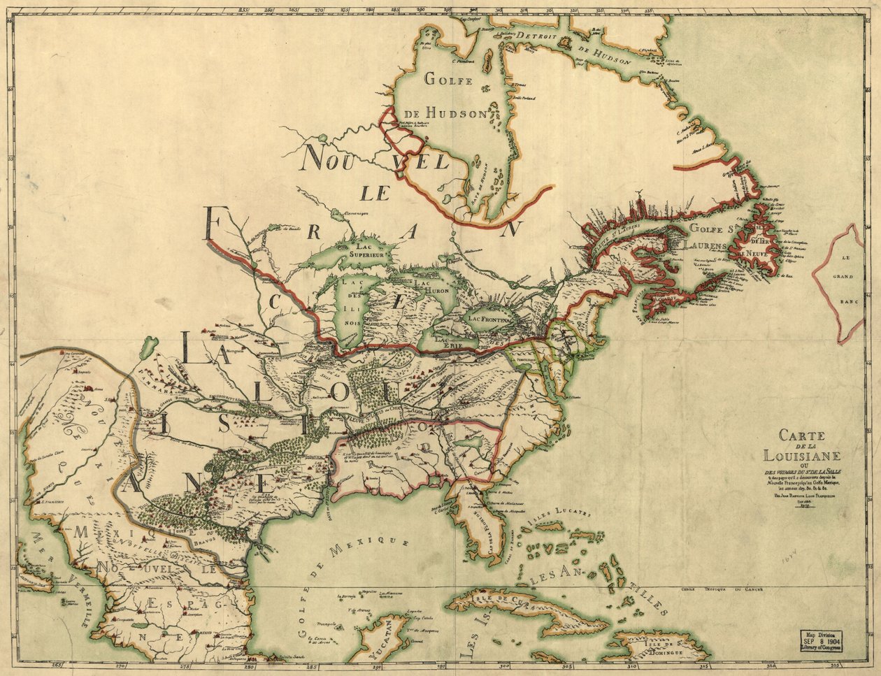 弗朗克林的路易斯安那州地图LOC 2001620469 作者 让·巴蒂斯特（Jean Baptiste）Louis Franquelin
