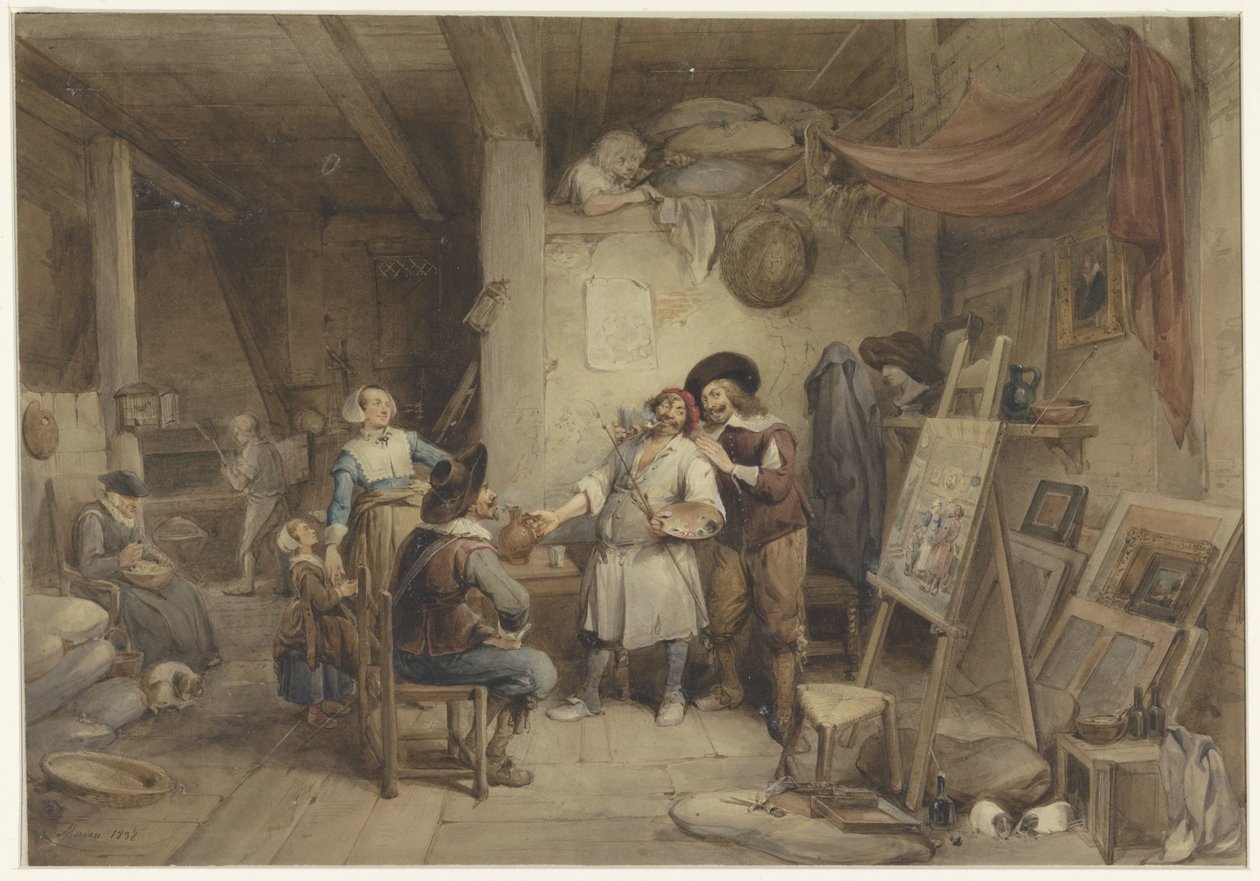 Adriaen Brouwer 与他的学生 J. van Craesbeek 作者 让·巴蒂斯特·马杜