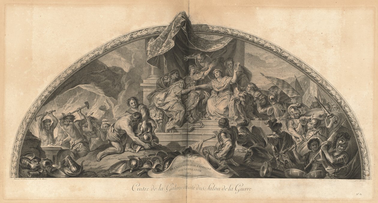 德国和西班牙与荷兰的联盟 1672年，战争沙龙旁边的画廊中心 [pl. 31 作者 让·巴蒂斯特弥撒