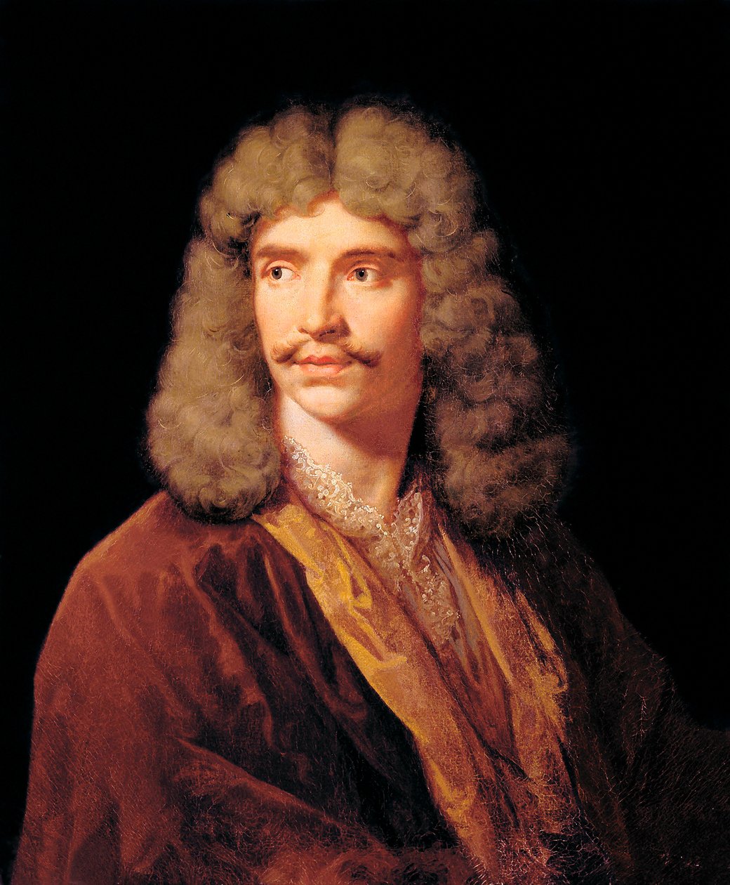 让-巴蒂斯特-波克林（dit Moliere）的肖像。Jean Baptiste Mauzaisse（1784-1844）根据Mignard Pierre（1612-1695）的画作绘制。 作者 让·巴蒂斯特·毛泽西