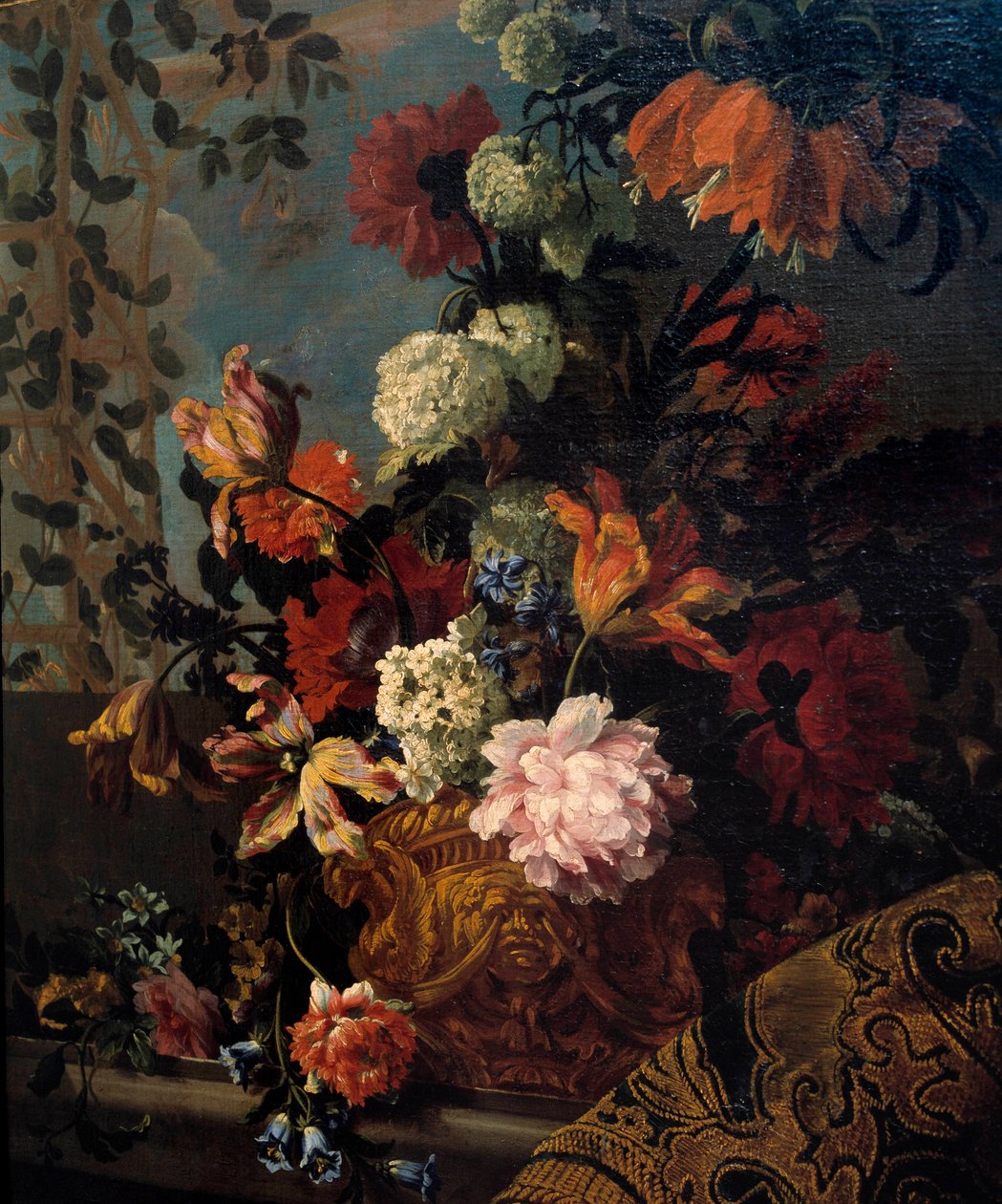 让·巴蒂斯特 (Jean-Baptiste) Monnoyer (1634-1699) 17 世纪的《花的静物画》。 1,13x1 米马赛，Musee des Beaux Arts 作者 让-巴蒂斯特·莫努瓦耶