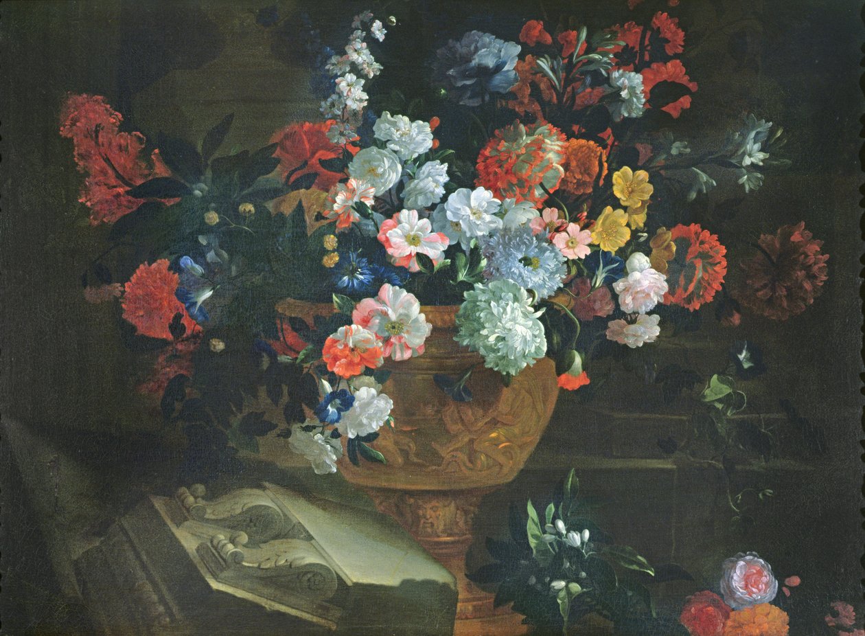 静物画的鲜花 作者 让-巴蒂斯特·莫努瓦耶
