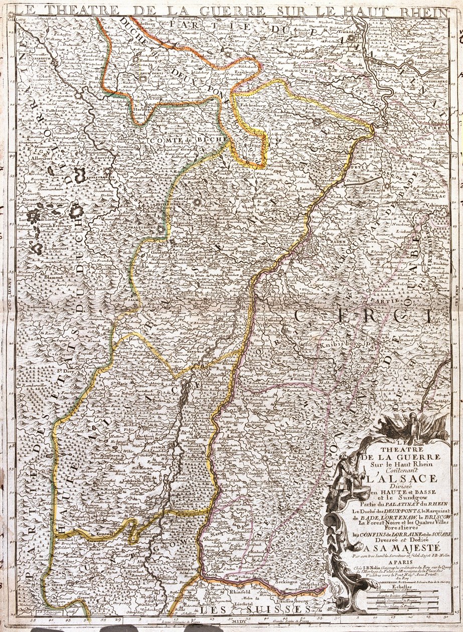 阿尔萨斯 (法国) 地图 (雕刻 作者 让·巴蒂斯特·诺林（Jean Baptiste Nolin）
