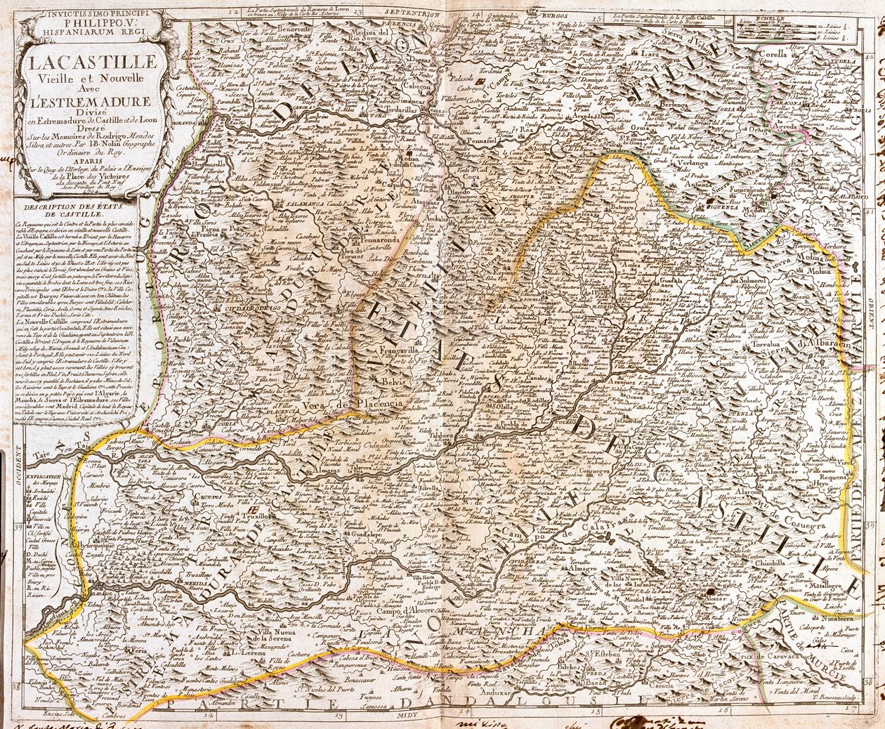 卡斯蒂利亚（西班牙）地图（雕刻 作者 让·巴蒂斯特·诺林（Jean Baptiste Nolin）