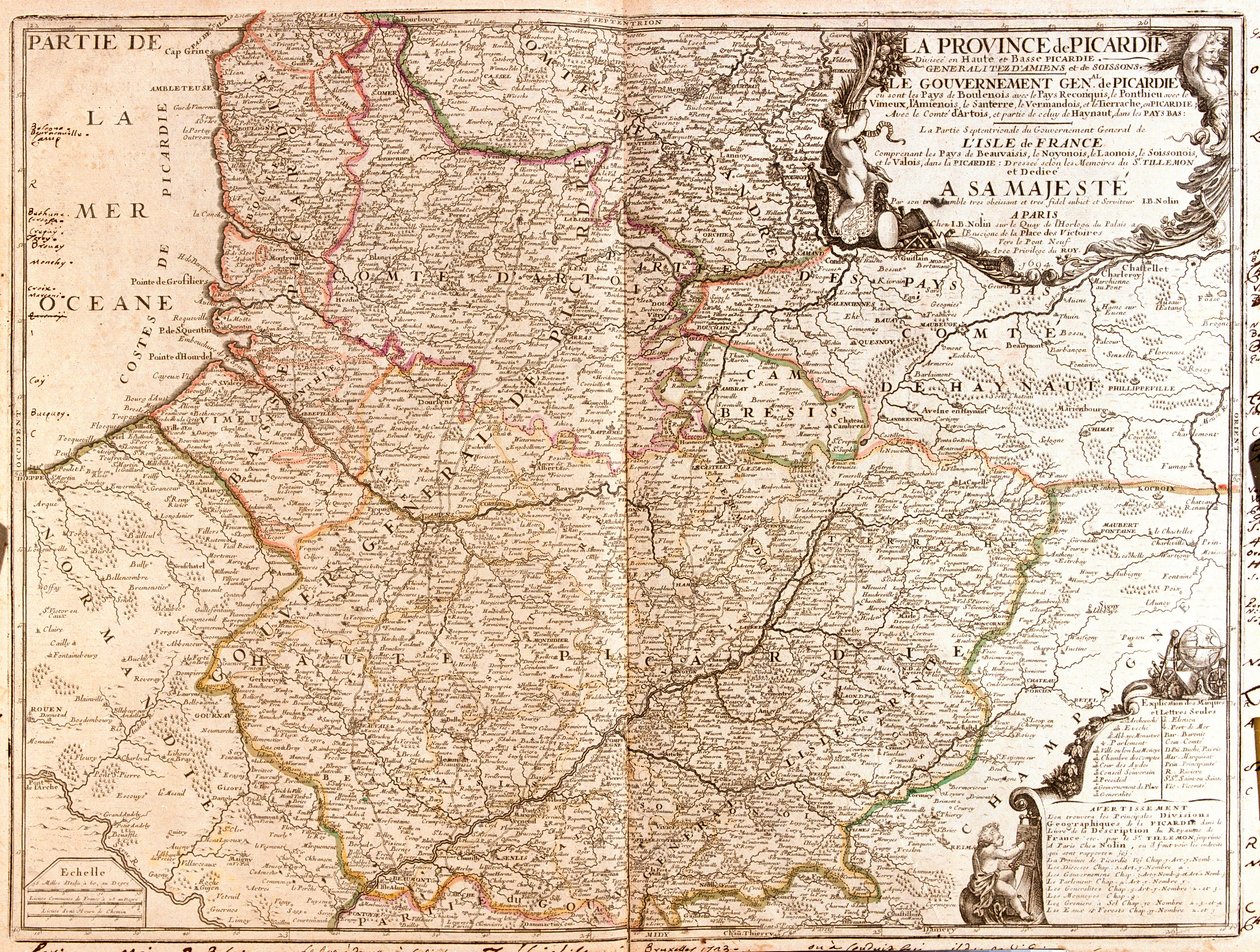 皮卡第 (法国) 地图 作者 让·巴蒂斯特·诺林（Jean Baptiste Nolin）