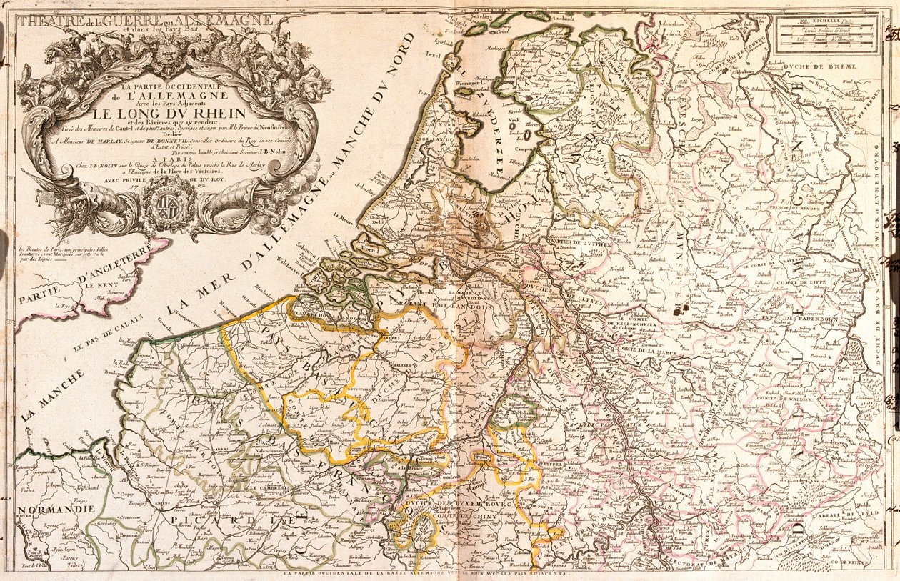 西德和荷兰地图 作者 让·巴蒂斯特·诺林（Jean Baptiste Nolin）