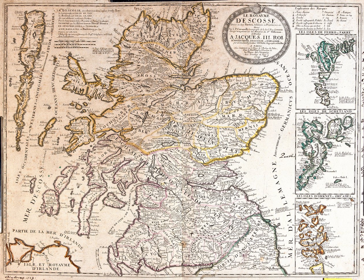 詹姆斯二世统治时期的苏格兰王国地图 作者 让·巴蒂斯特·诺林（Jean Baptiste Nolin）
