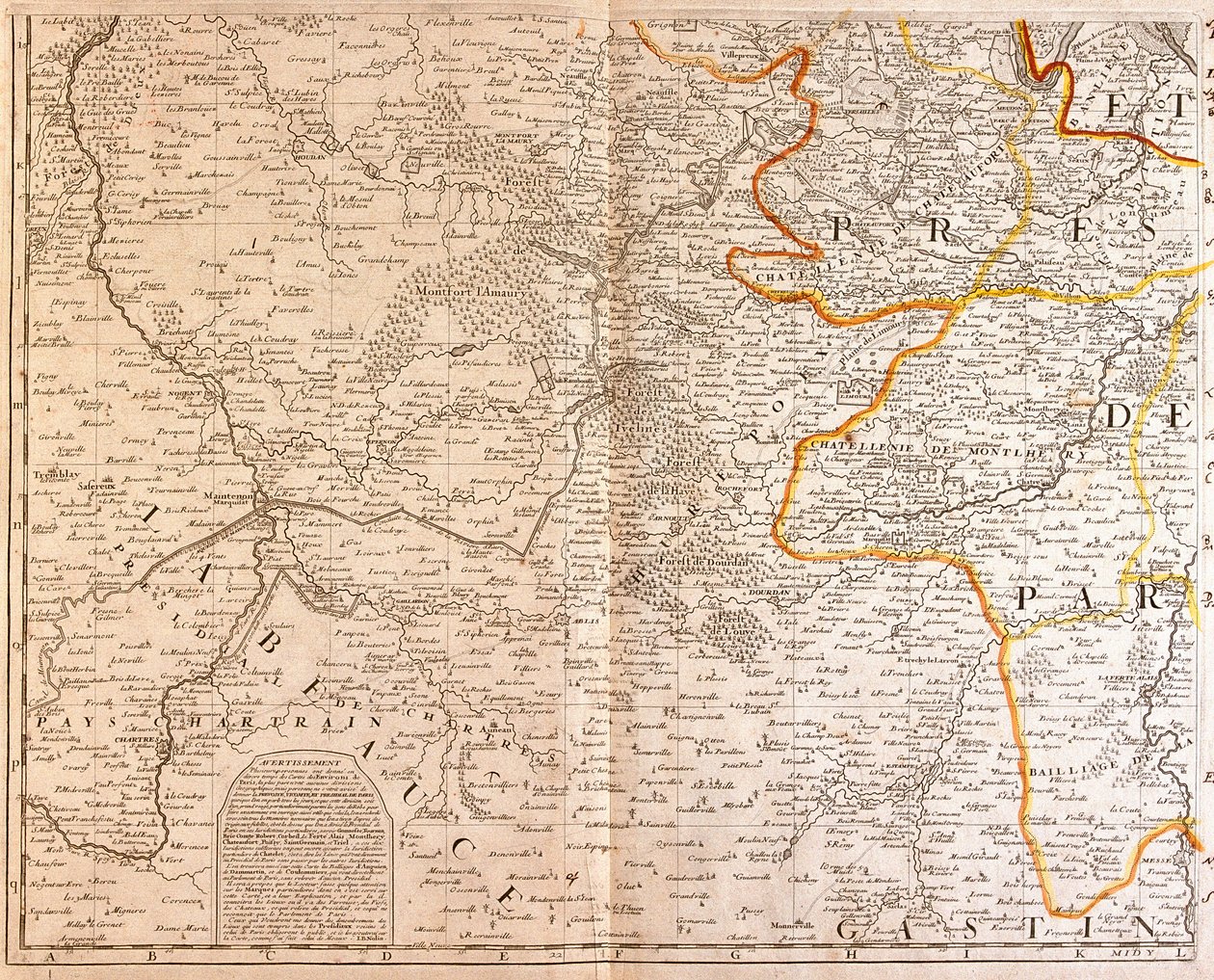 Map of the South West of Ile de France 作者 让·巴蒂斯特·诺林（Jean Baptiste Nolin）
