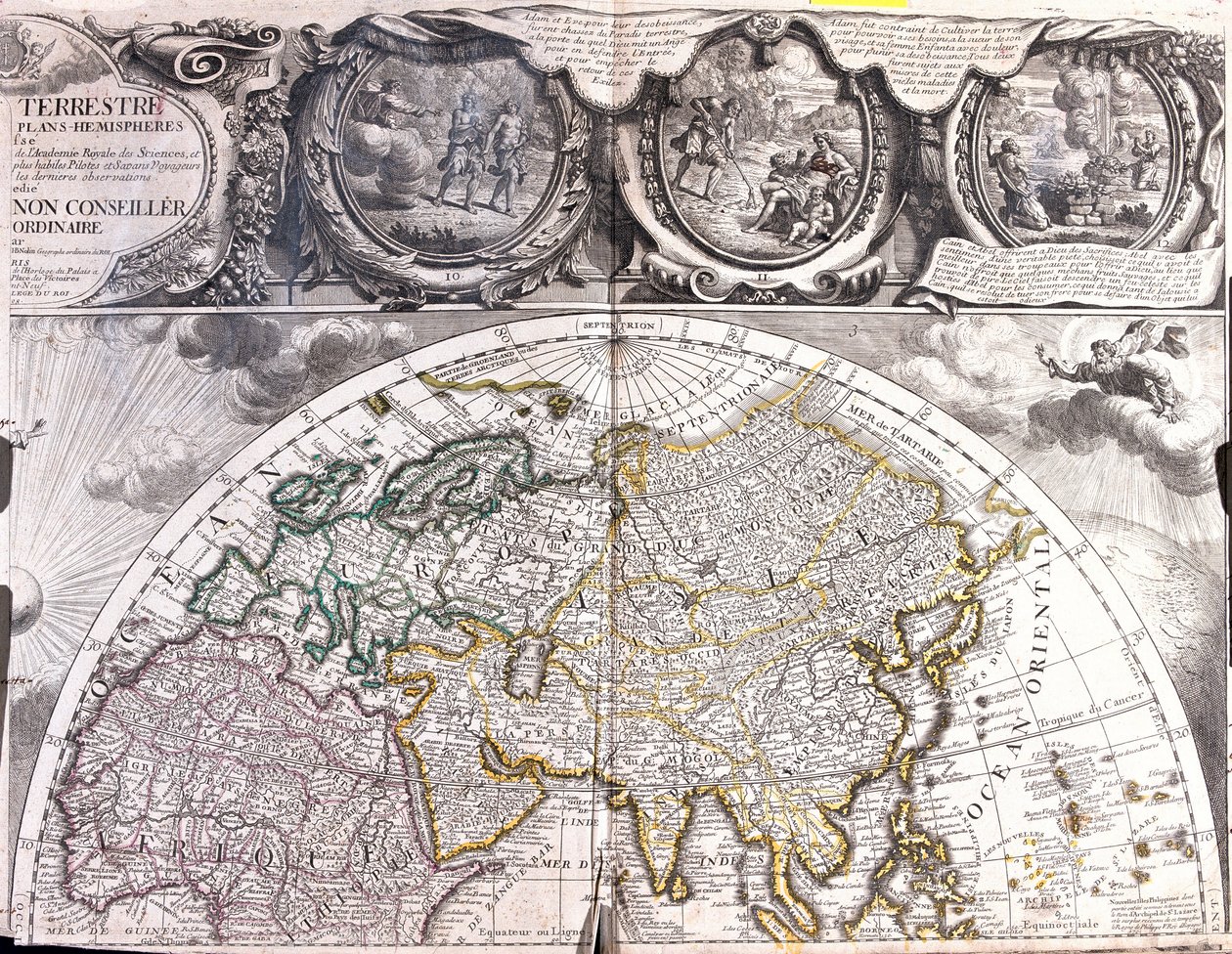 世界北半球的地图 作者 让·巴蒂斯特·诺林（Jean Baptiste Nolin）