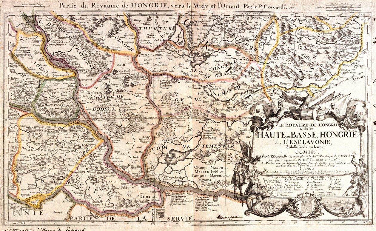 匈牙利王国东部地图（雕刻 作者 让·巴蒂斯特·诺林（Jean Baptiste Nolin）