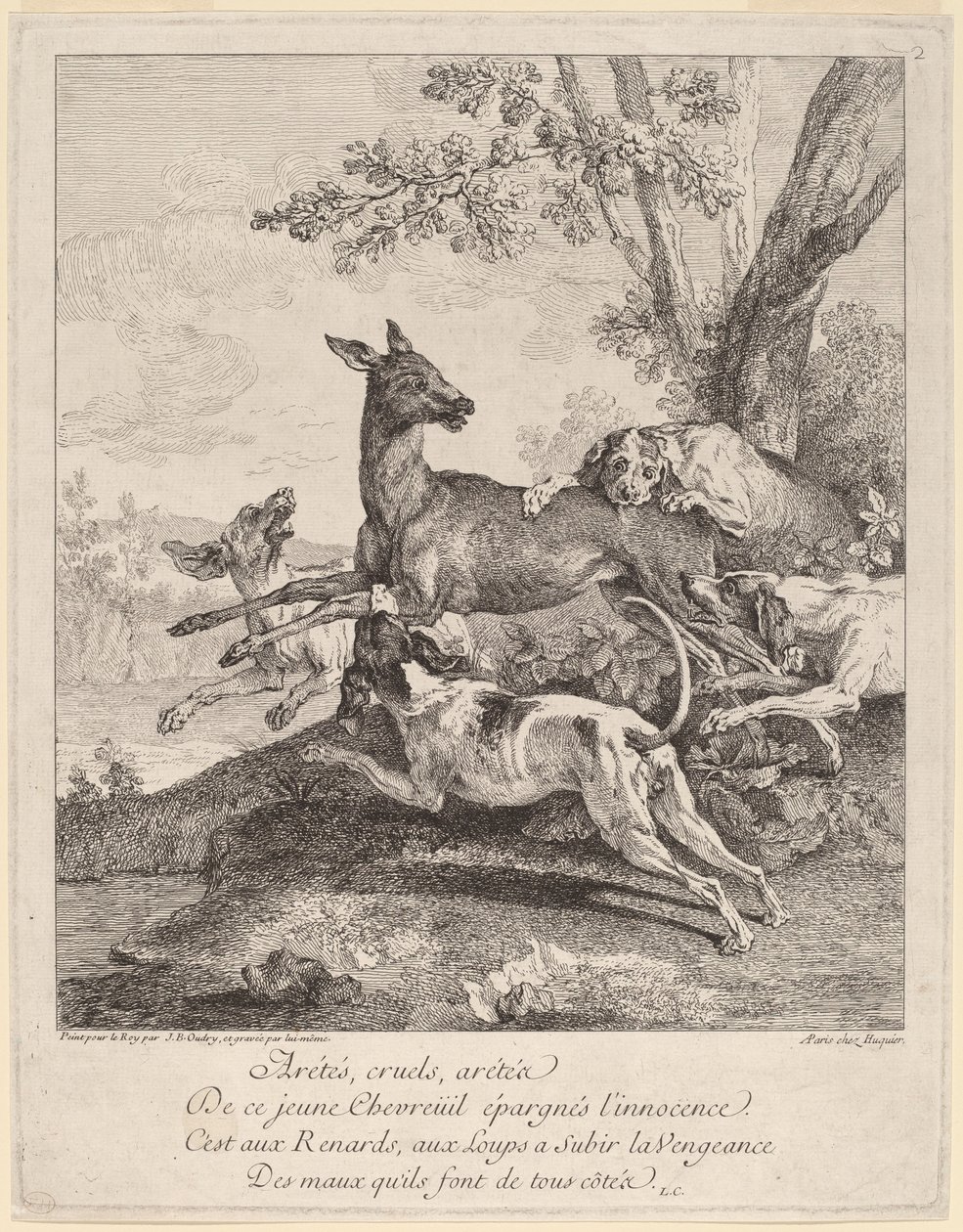 一只被狗袭击的鹿 作者 让·巴蒂斯特·奥德里（Jean Baptiste Oudry）