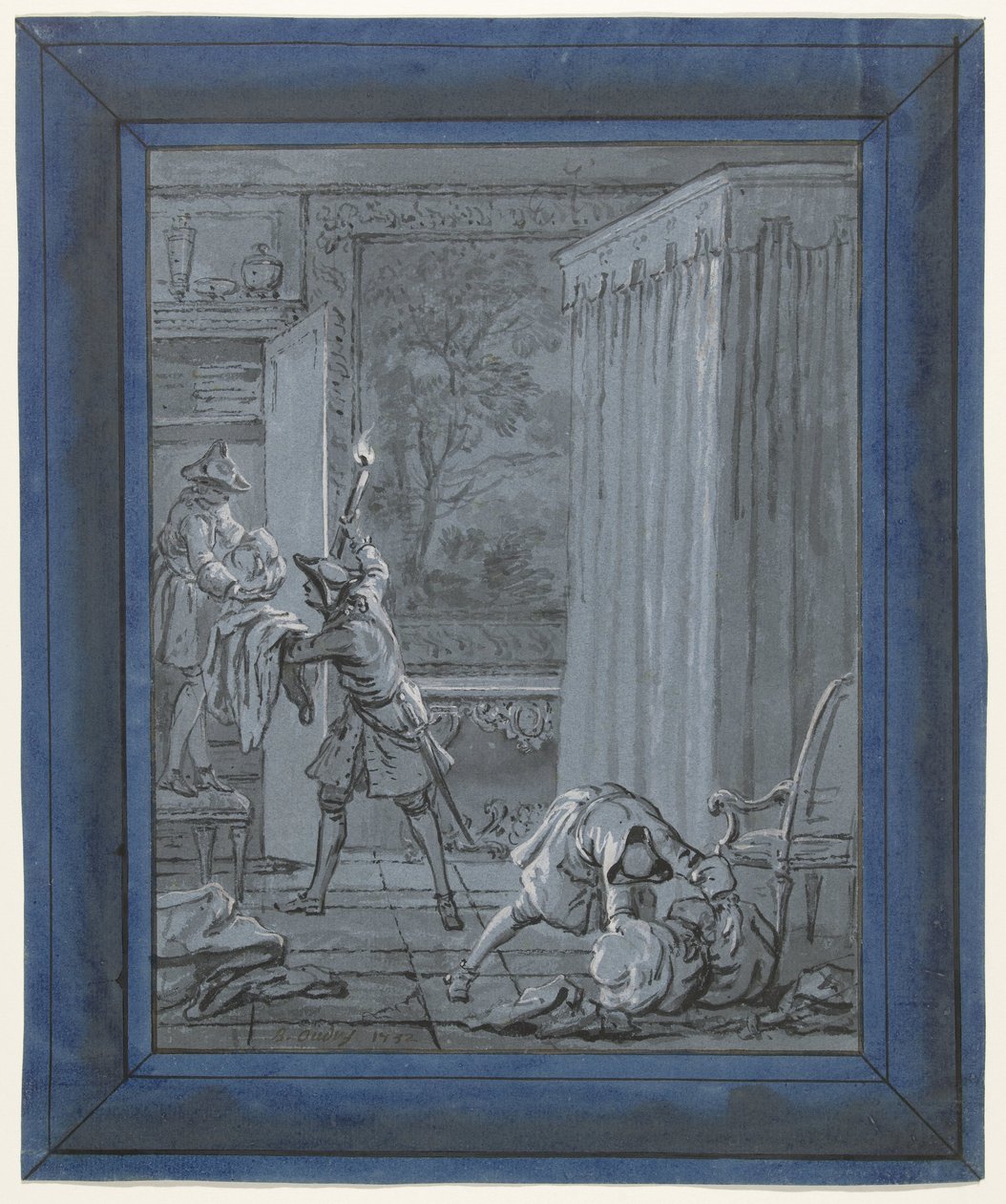丈夫、妻子和小偷 / Le Mari, la Femme et le Voleur
让-德-拉封丹寓言插图（系列名称） 作者 让·巴蒂斯特·奥德里（Jean Baptiste Oudry）