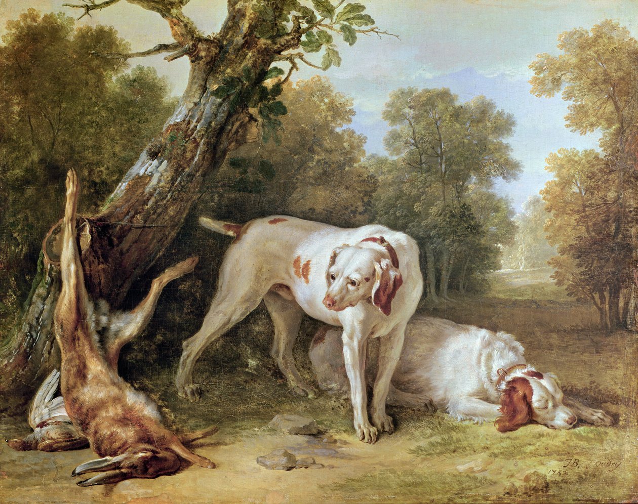 狗和野兔 作者 让·巴蒂斯特·奥德里（Jean Baptiste Oudry）