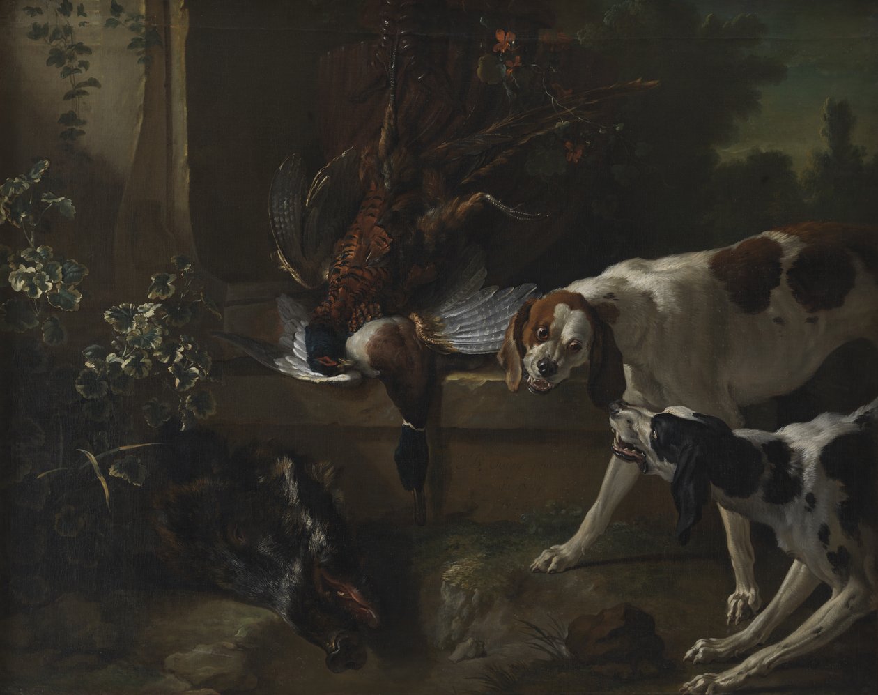 携带野禽和野味的猎犬 作者 让·巴蒂斯特·奥德里（Jean Baptiste Oudry）