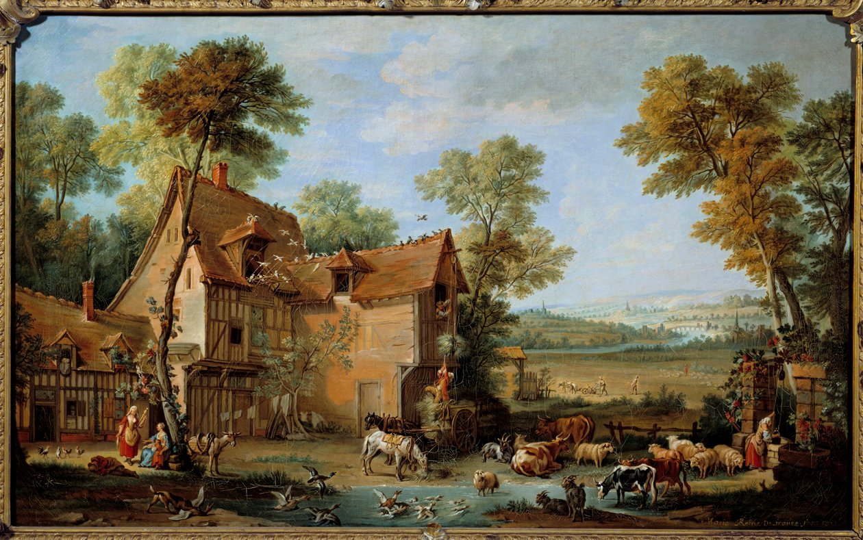 让·巴蒂斯特·乌德里 (Jean Baptiste Oudry) 的农场绘画 (1686-1755) 1753 作者 让·巴蒂斯特·奥德里（Jean Baptiste Oudry）