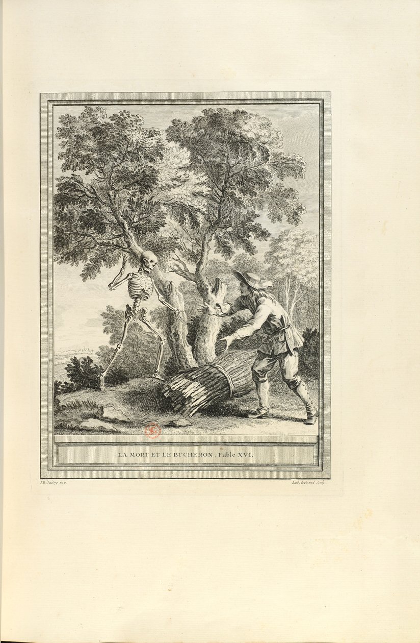 La mort et le bûcheron 《死亡与樵夫》，1755年。 作者 让·巴蒂斯特·奥德里（Jean Baptiste Oudry）