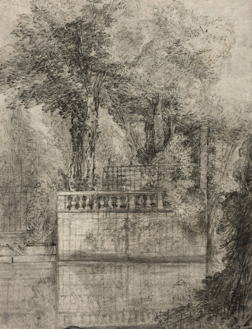 1744-47年，Arcueil的格子工作和反射池 作者 让·巴蒂斯特·奥德里（Jean Baptiste Oudry）