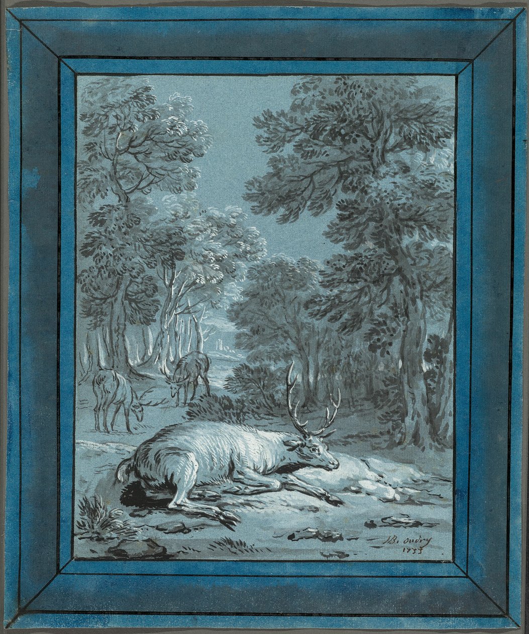 生病的雄鹿 作者 让·巴蒂斯特·奥德里（Jean Baptiste Oudry）
