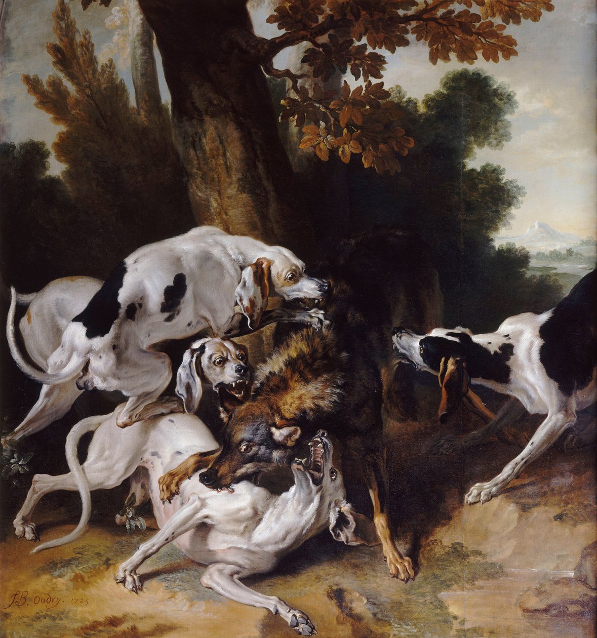 猎狼行动，1725年 作者 让·巴蒂斯特·奥德里（Jean Baptiste Oudry）
