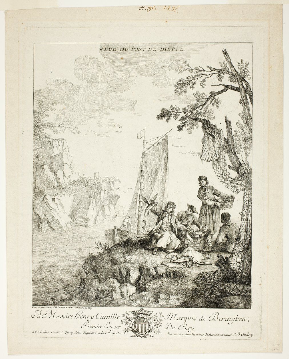 迪耶普港景观 作者 让·巴蒂斯特·奥德里（Jean Baptiste Oudry）