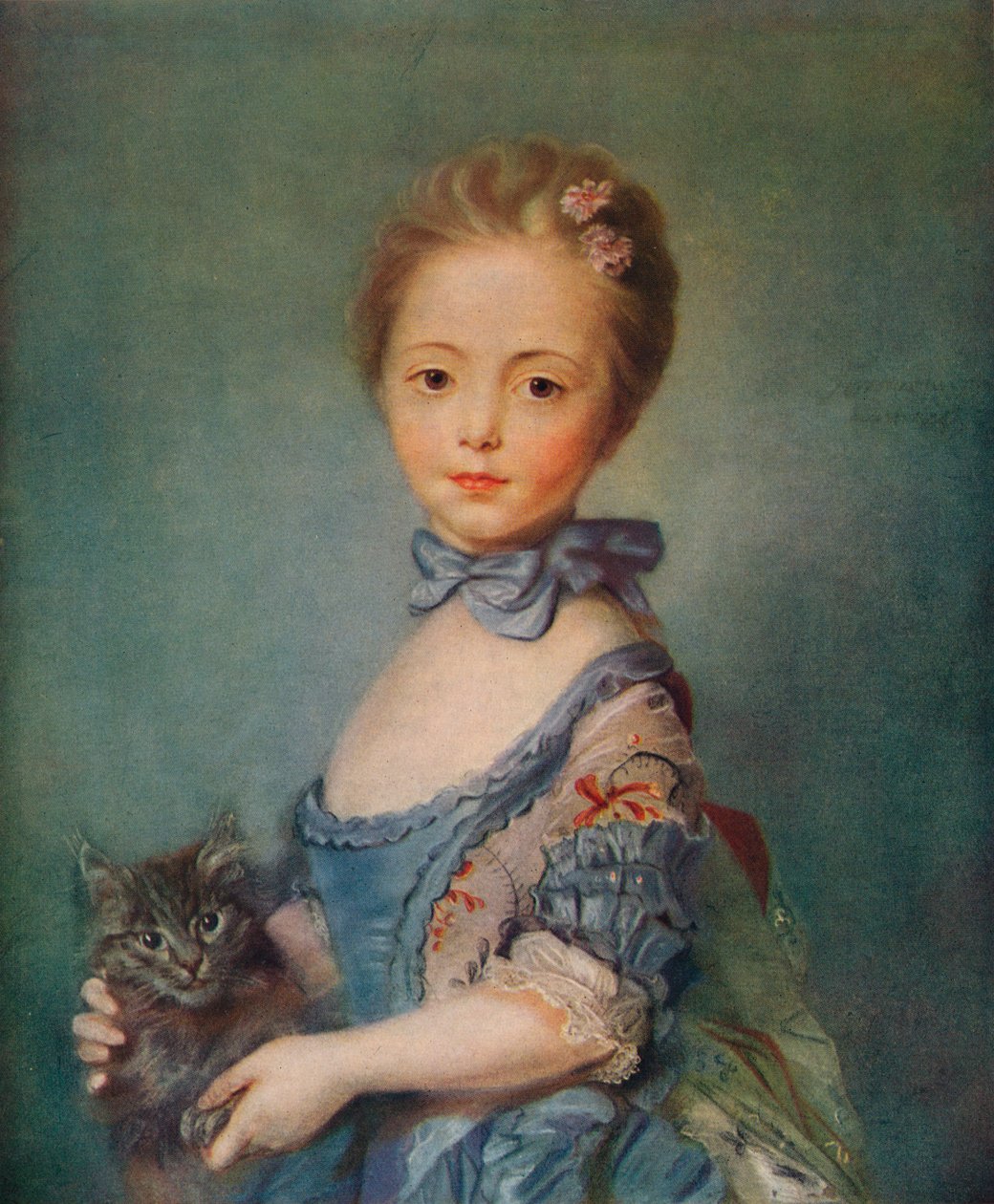 小猫咪女孩，c1743 作者 让-巴蒂斯特·佩罗诺