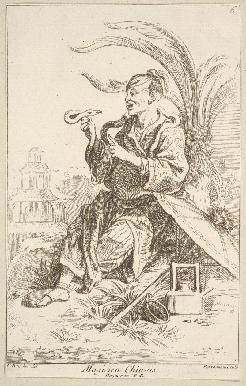 中国魔术师，1738-45。 作者 让-巴蒂斯特·佩罗诺