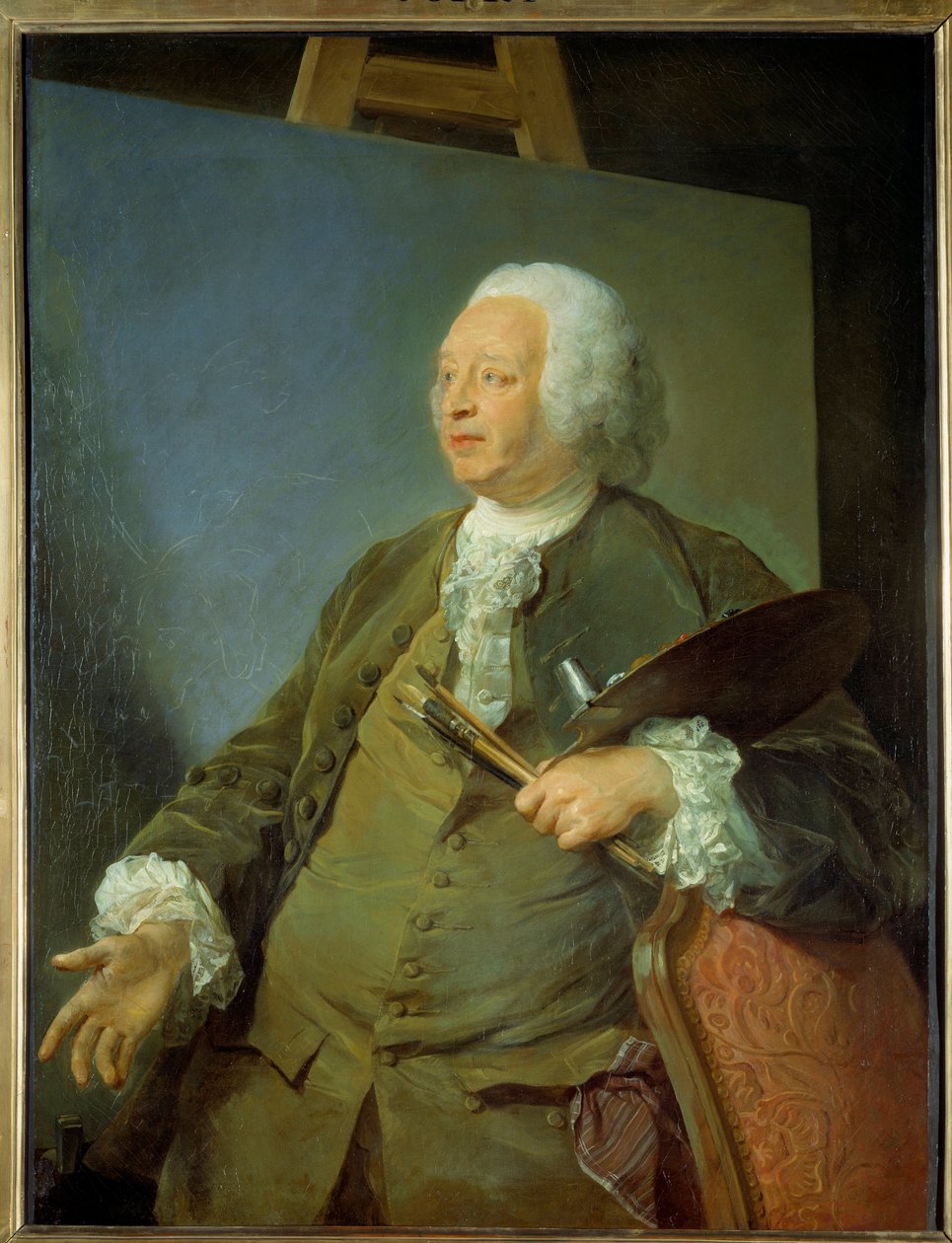 Portrait of the painter Jean Baptiste Oudry (1686-1755) Painting by Jean-Baptiste Perroneau (Jean Baptiste Perronneau) (1715-1783) 18th century Sun 1,31x1,05 m 作者 让-巴蒂斯特·佩罗诺
