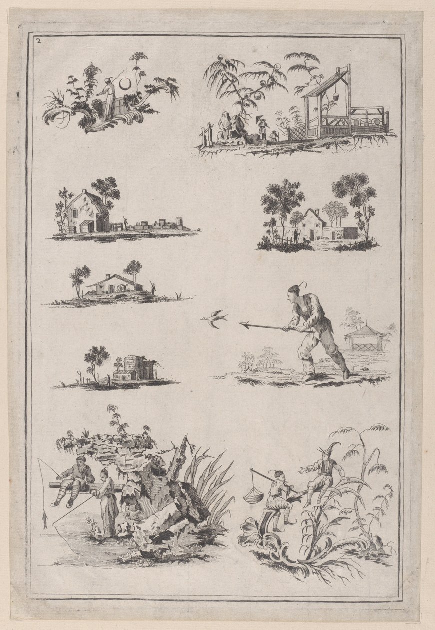 Chinoiserie装饰品，约1760-85。 作者 让·巴蒂斯特·皮列曼