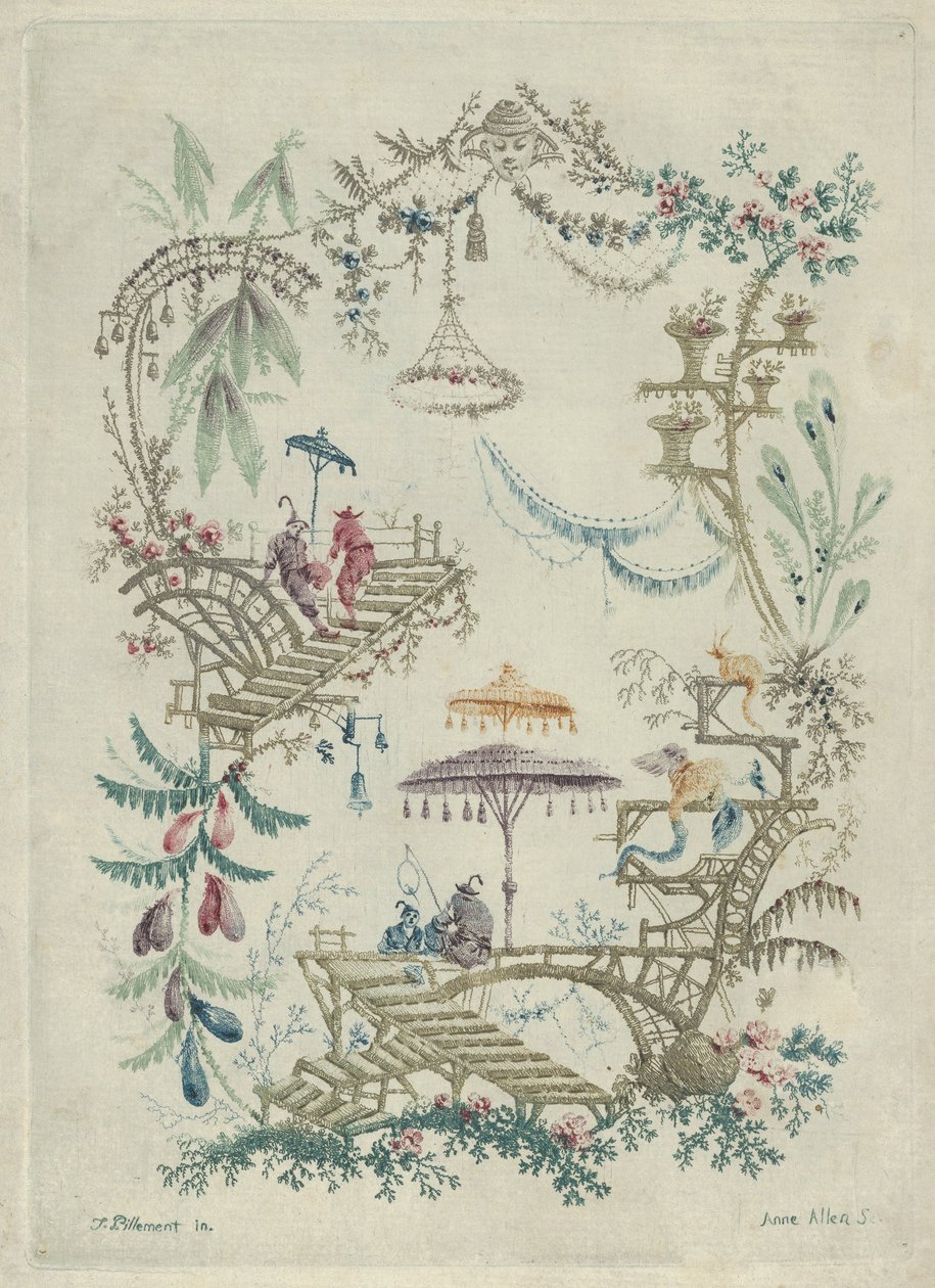 中国风》选自《中国阿拉伯画集》（Nouvelle Suite de Cahiers Arabesques Chinois），1790-99。 作者 让·巴蒂斯特·皮列曼
