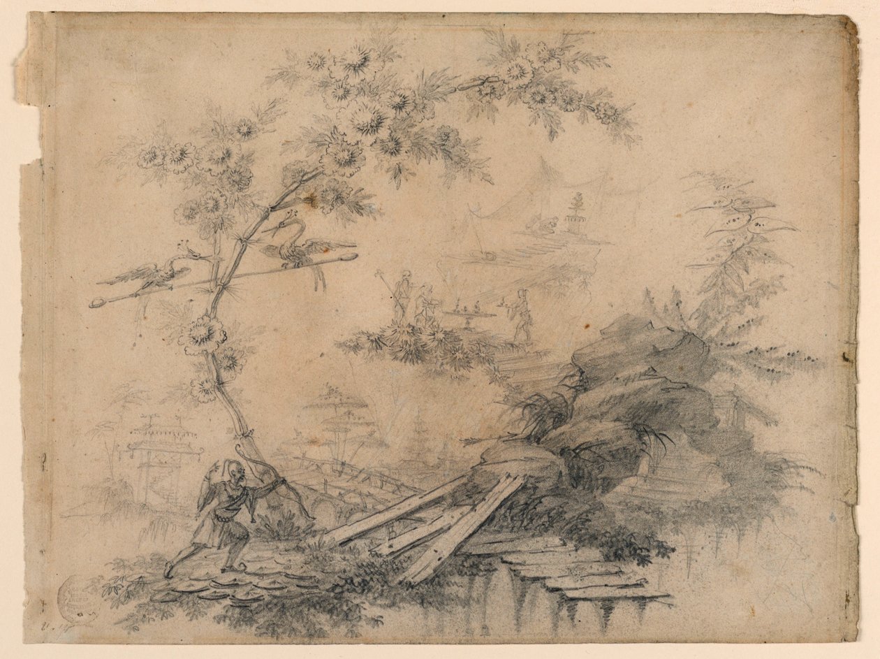 素描，中国式幻想，约 1780 年 作者 让·巴蒂斯特·皮列曼