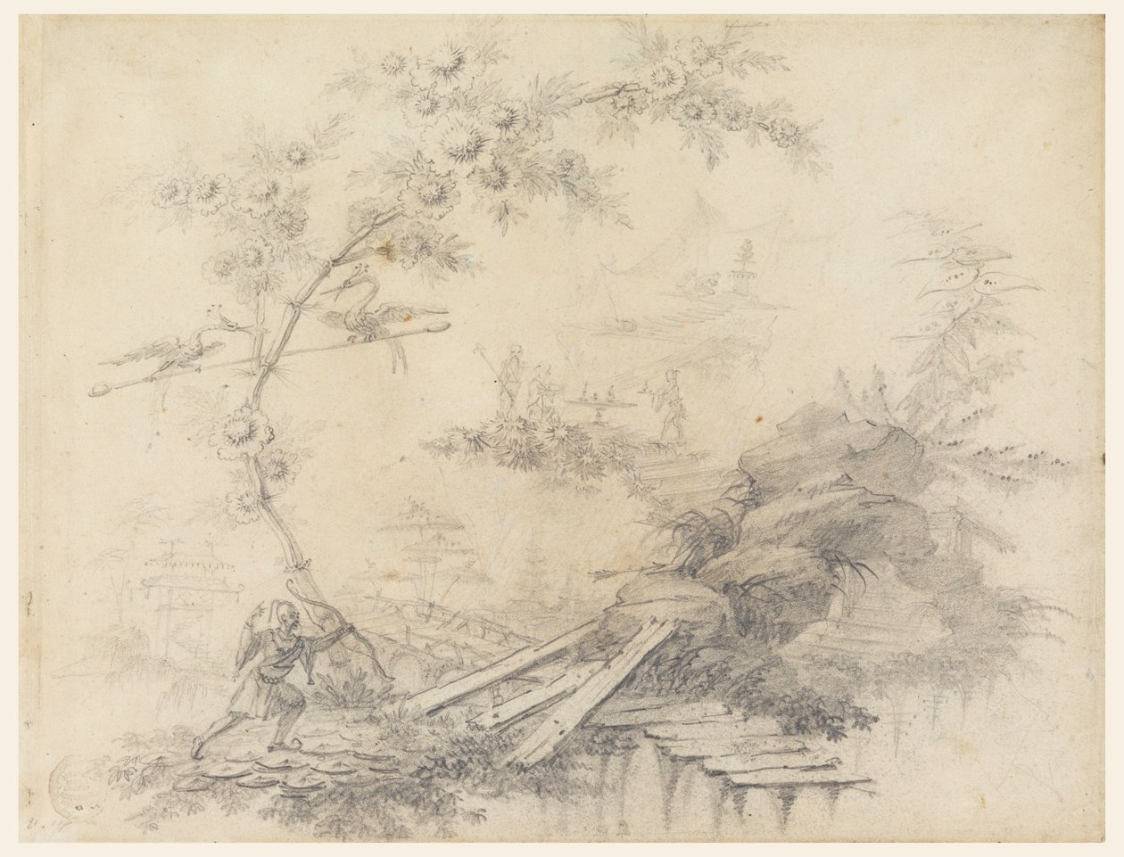 素描，中国式幻想，约 1780 年 作者 让·巴蒂斯特·皮列曼