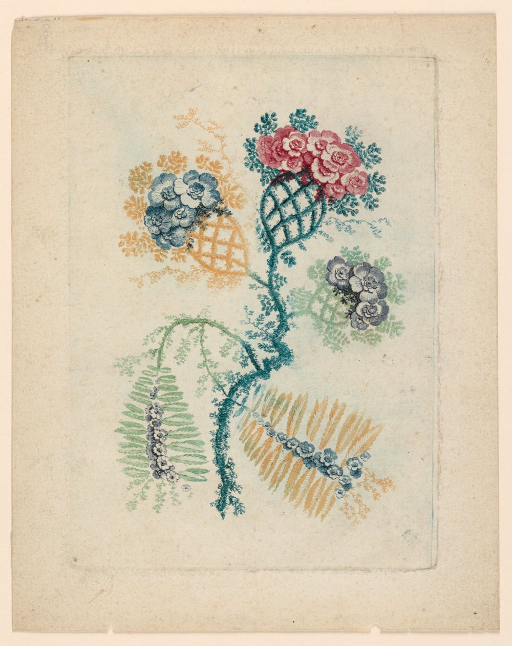 来自 Nouvelle Suitte de Cahiers de Fleurs Idéales 的奇妙花朵图案 作者 让·巴蒂斯特·皮列曼