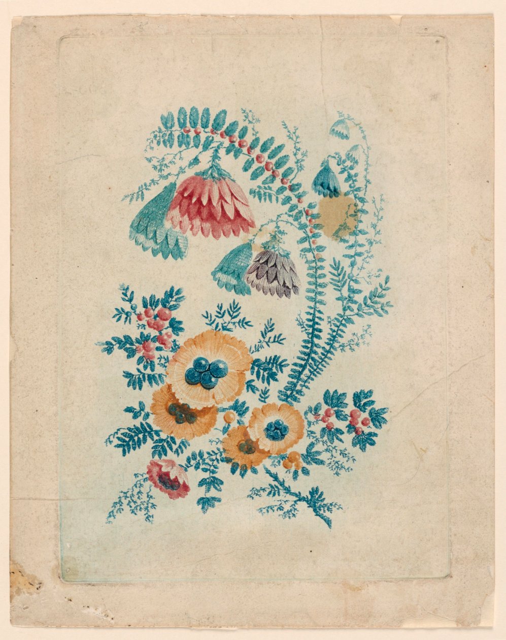 来自 "Nouvelle Suitte de Cahiers de fleurs idéales" 的奇妙花朵图案 作者 让·巴蒂斯特·皮列曼